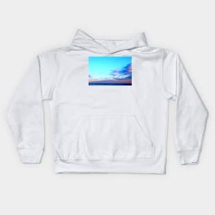 Sky with scenic clouds over the sea Kids Hoodie